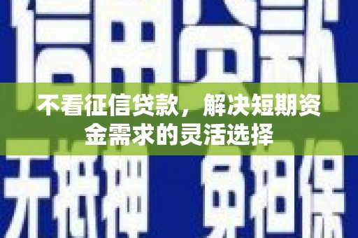 宁乡不看征信贷款，解决短期资金需求的灵活选择