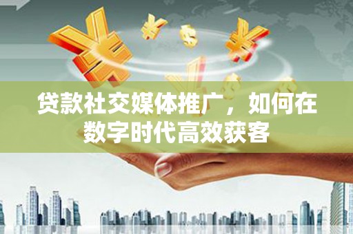 桐庐贷款社交媒体推广，如何在数字时代高效获客