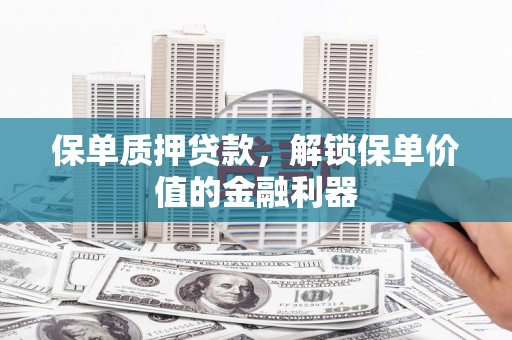 铁力保单质押贷款，解锁保单价值的金融利器