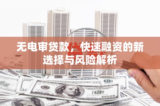 桃山无电审贷款，快速融资的新选择与风险解析